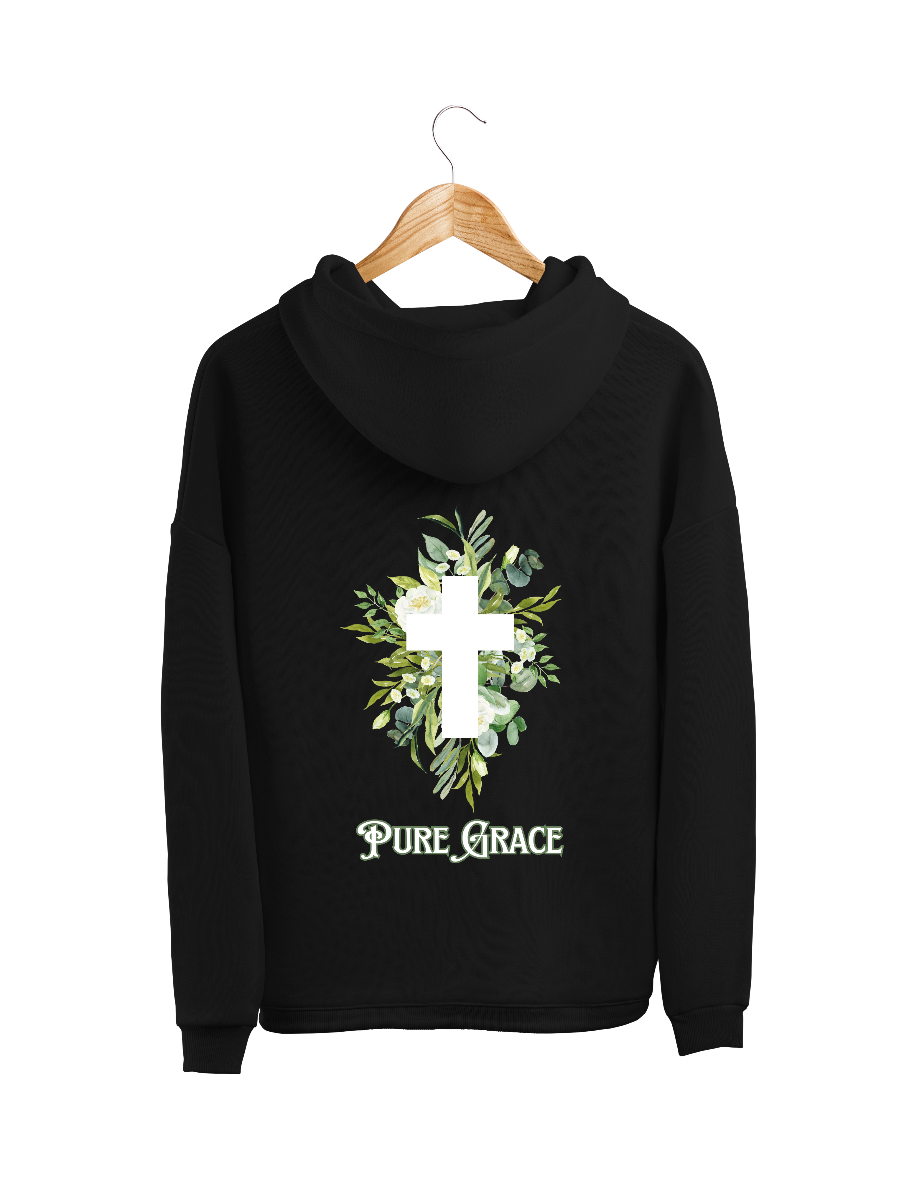 Pure Grace cross Floral Hoodie by TOR - Unisex