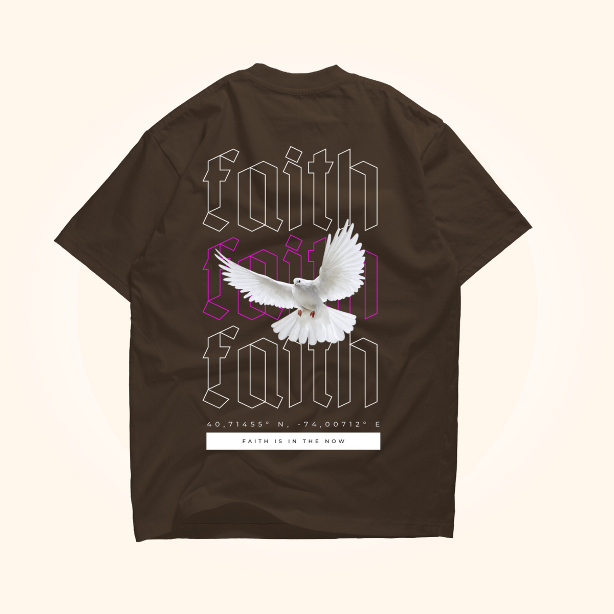 Faith Inspired - Faith | Brown oversized T-shirt by Tor | Unisex