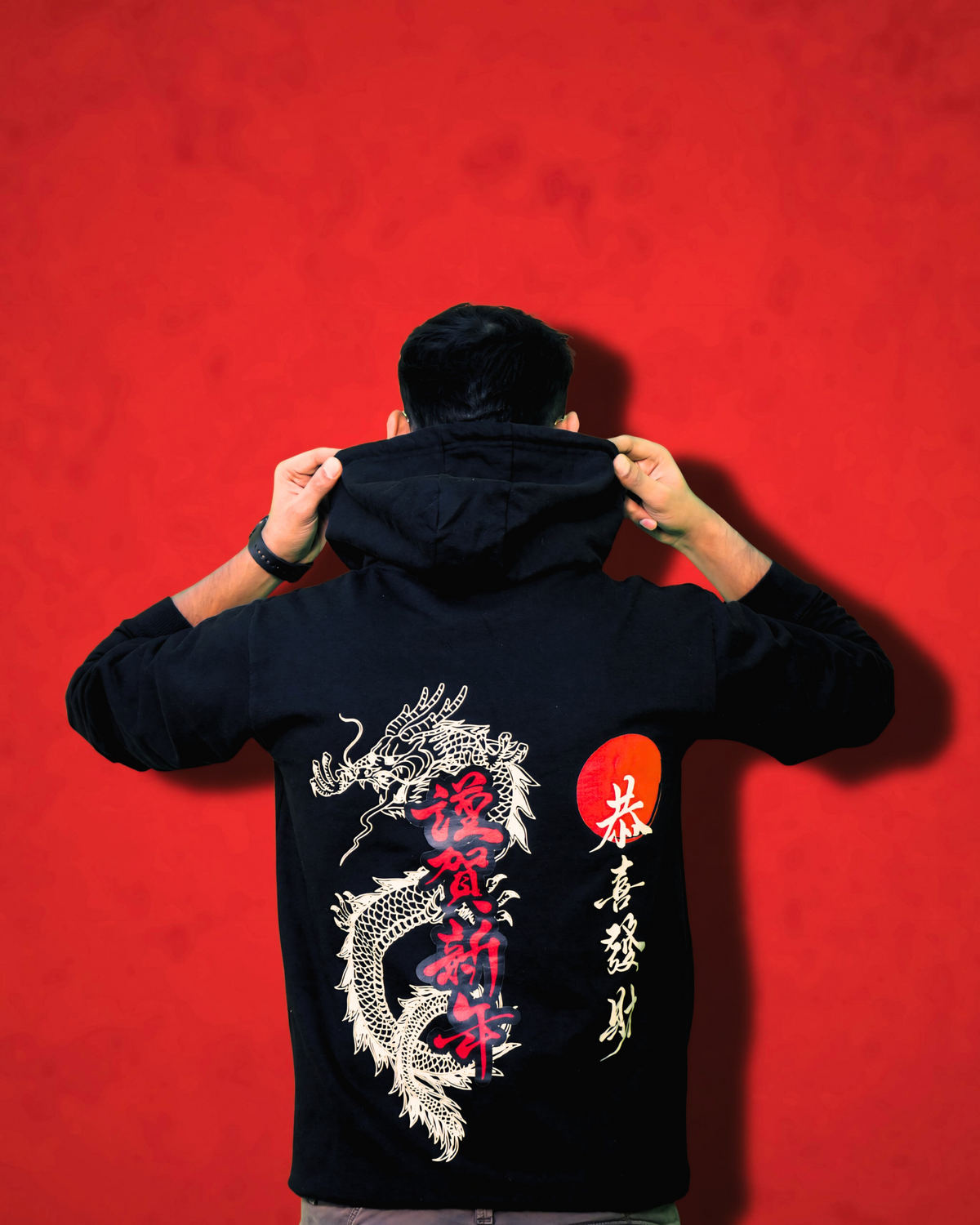 Dragon Spirit Black Japanese Streetwear Hoodie by TOR - Unisex