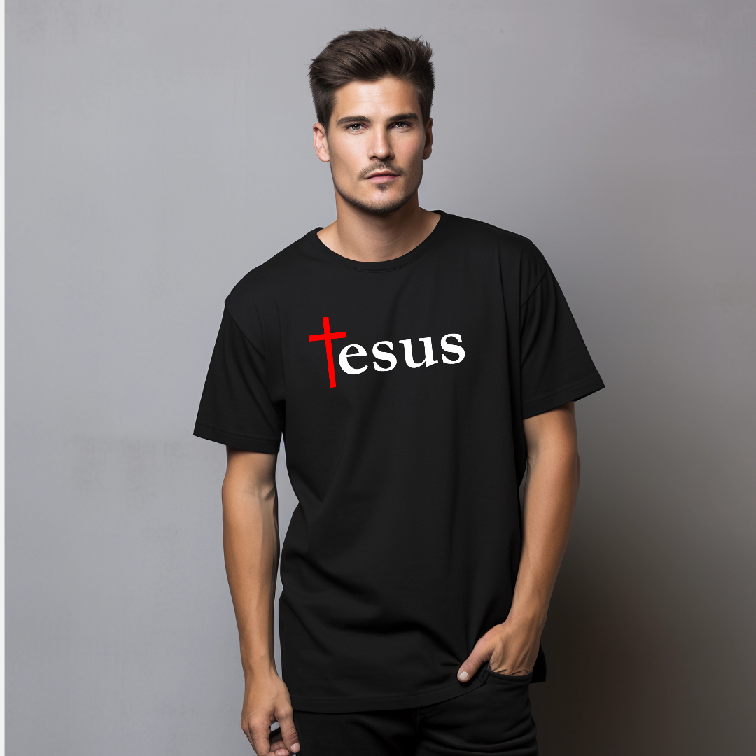 Faith Inspired - Jesus | Black oversized T-shirt by Tor | Unisex